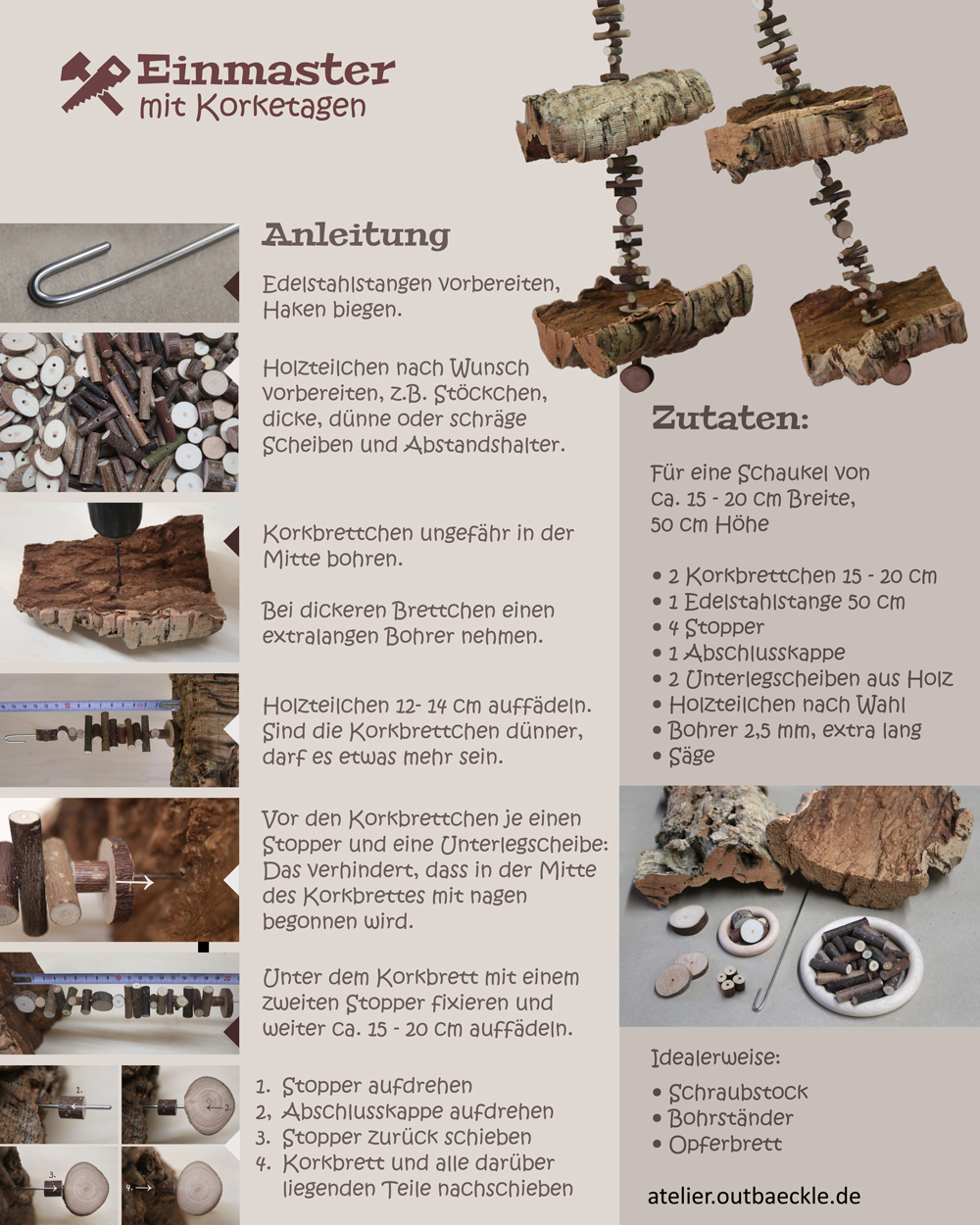 Einmaster mit Korketagen